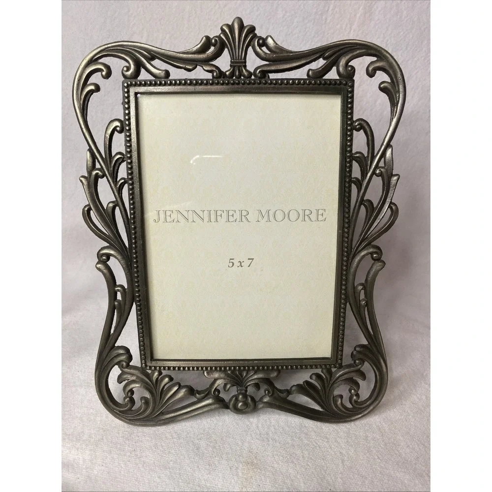 Victorian Pewter Picture Frame Made In Indonesia 5x7 Inches